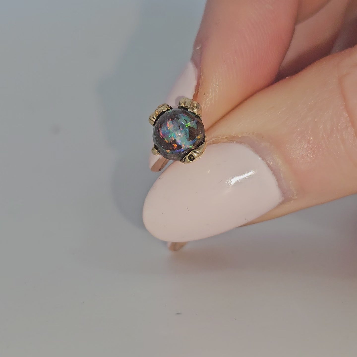 Gold & Australian Opal Stud #1