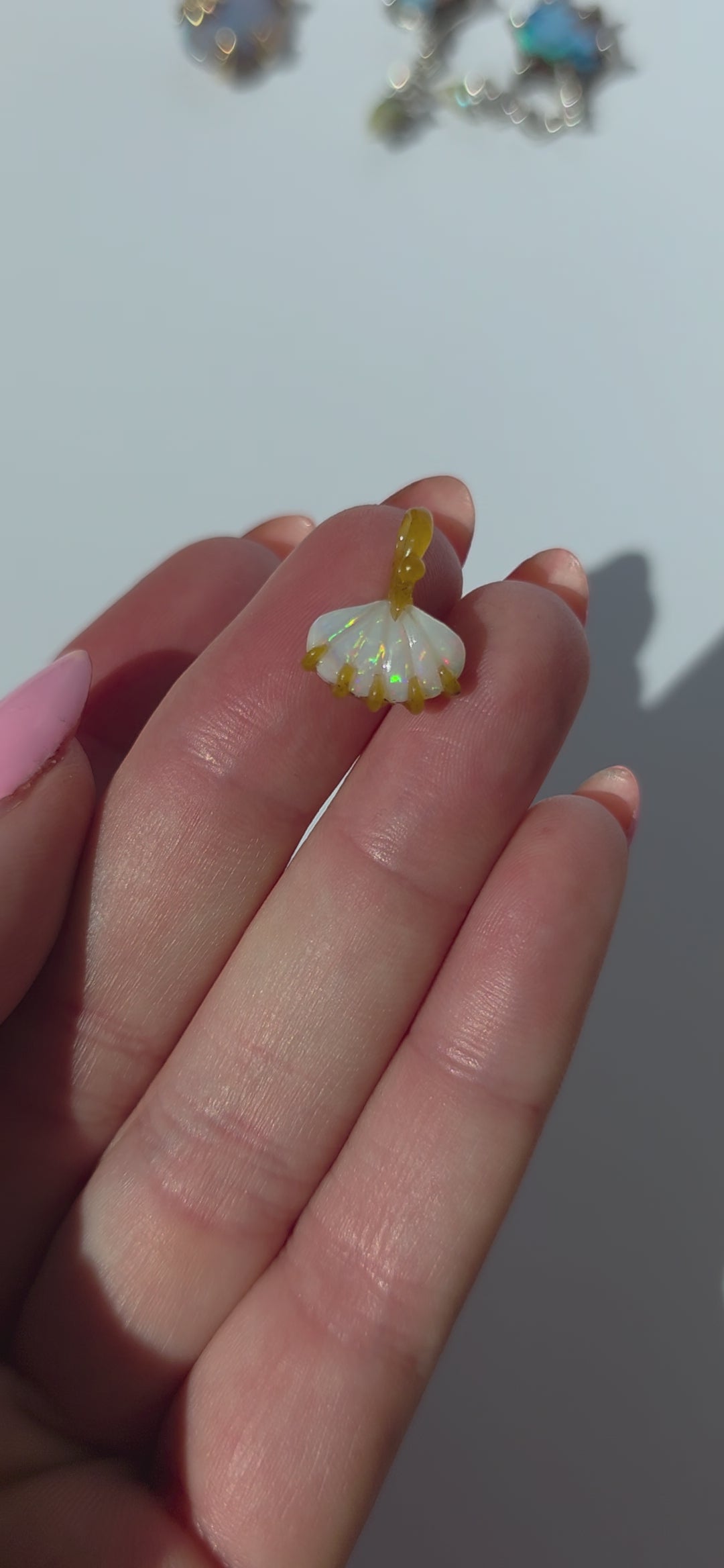 Serena Pendant - White Opal