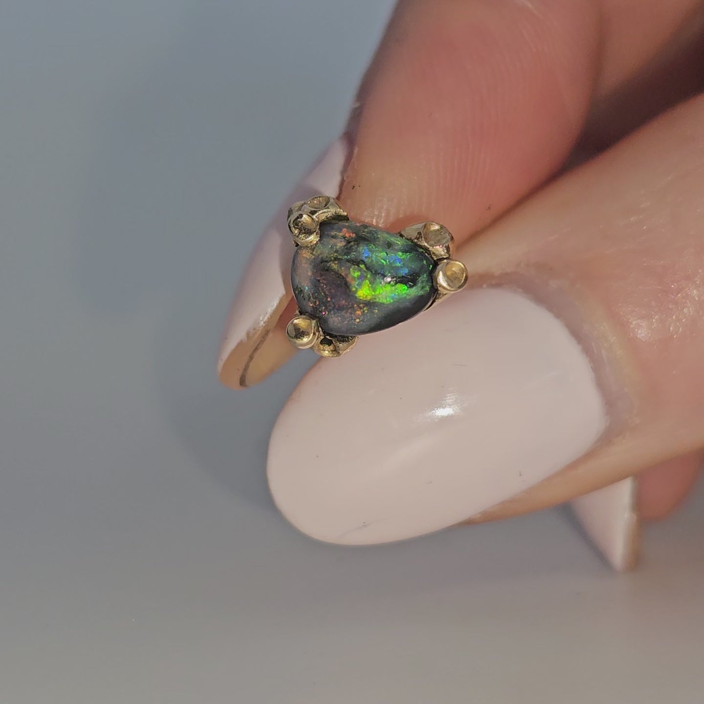 Gold & Australian Opal Stud #4