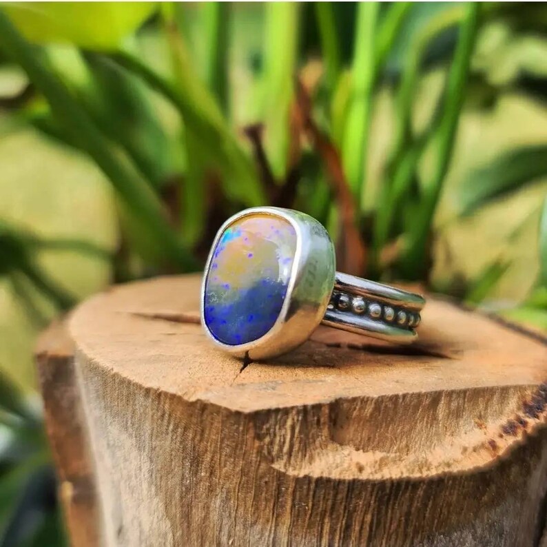 Dark Sky Horizon Opal Ring (7 3/4)